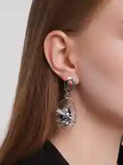 Серебряный серьги "Овал", подвески, винтажные