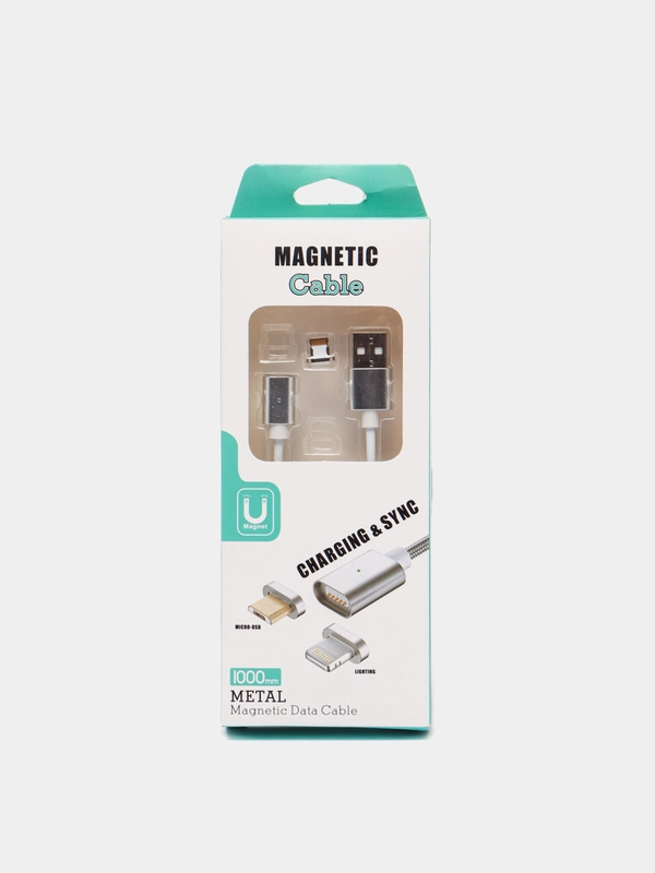 Кабель iPhone 5 Magnetic, магнитный, в коробке, серебро, 1 м