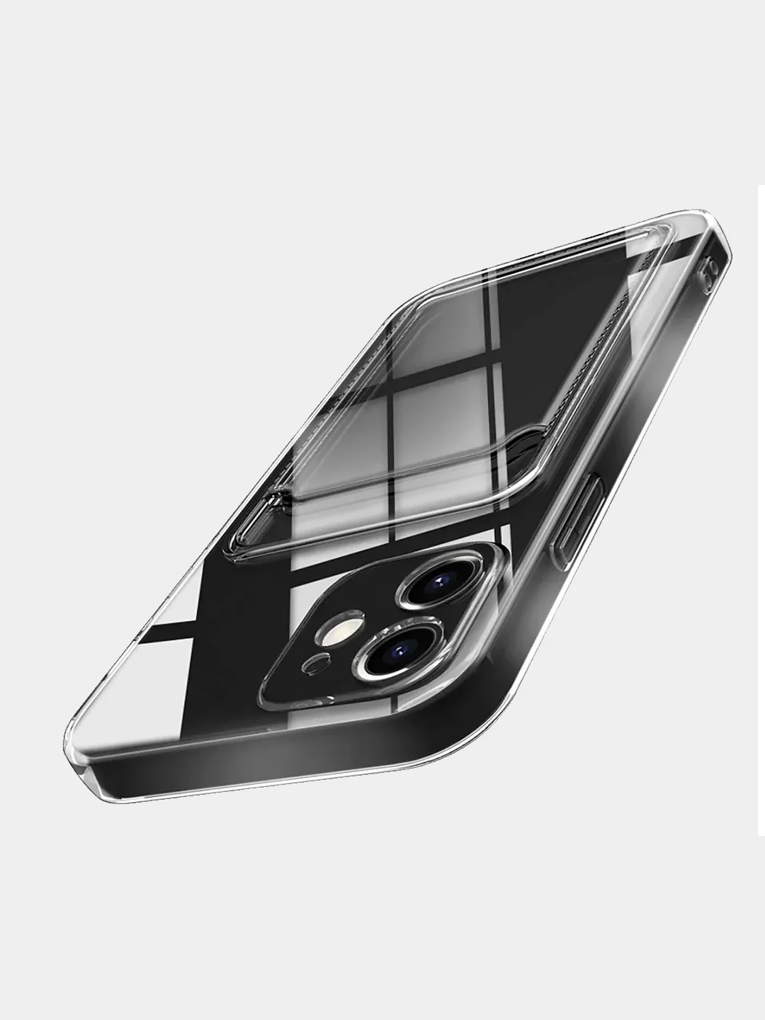 Чехол с карманом для карт на iPhone XR, 11, 12, 13, Pro, Pro Max, ХР+, прозрачный силикон