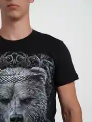 Футболка из хлопка с принтом "Медведь"