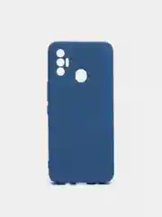 Синий чехол с защитой камеры и бархатом внутри TECNO SPARK 7