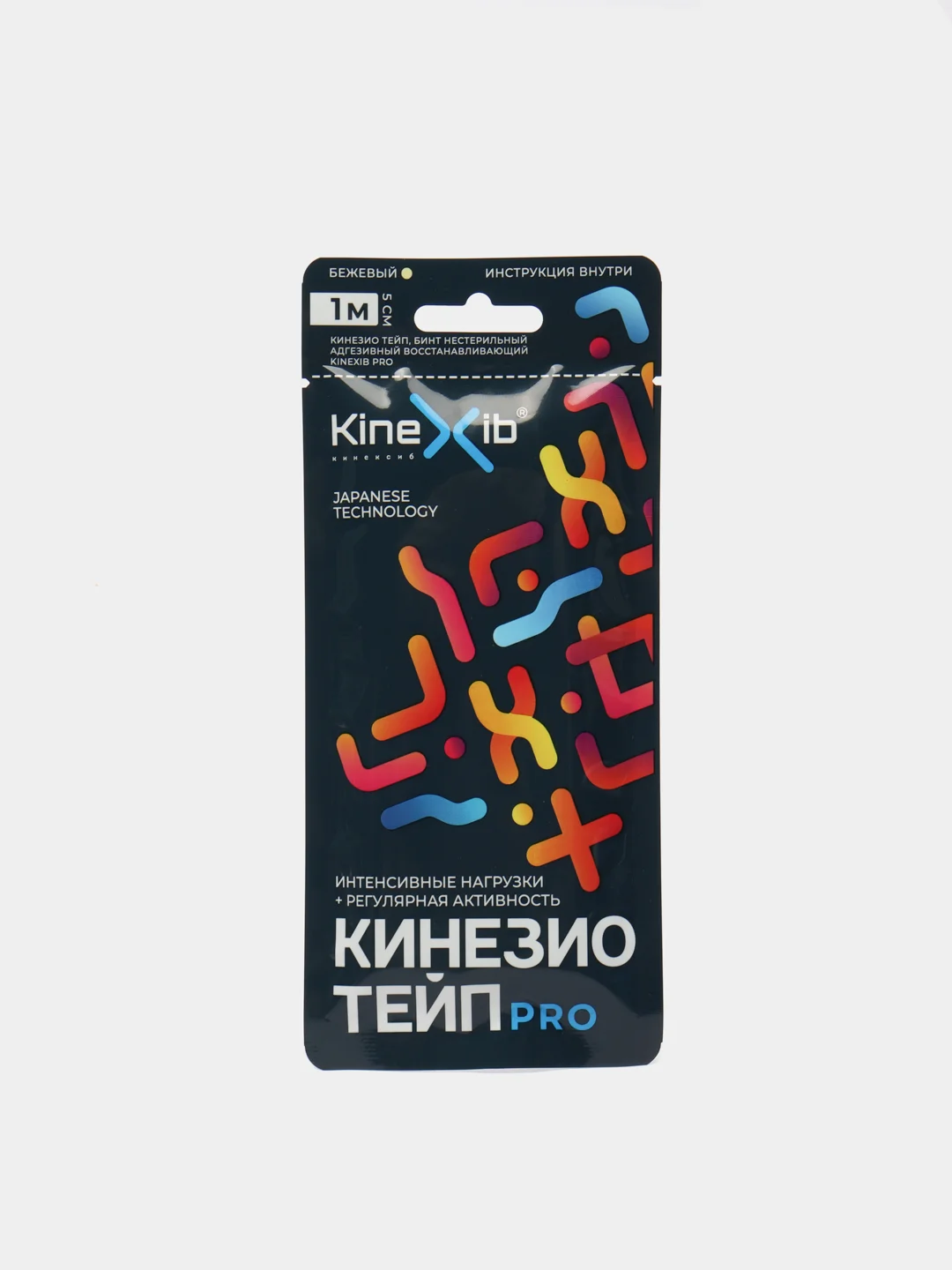 Бежевый кинезио тейп KineXib Pro для тела, 1м