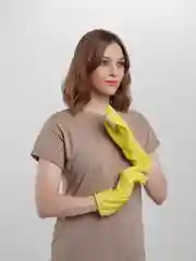 Перчатки хозяйственные латексные Komfi, желтые, 2 штуки в упаковке