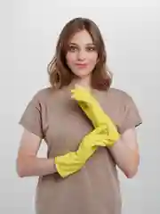 Перчатки хозяйственные латексные Komfi, желтые, 2 штуки в упаковке