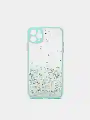 Бирюзовый чехол для Iphone 11 Pro Max с блестками силиконовый