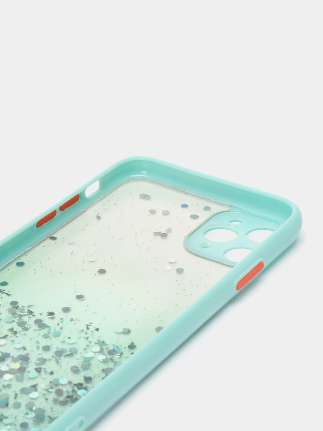 Бирюзовый чехол для Iphone 11 Pro Max с блестками силиконовый