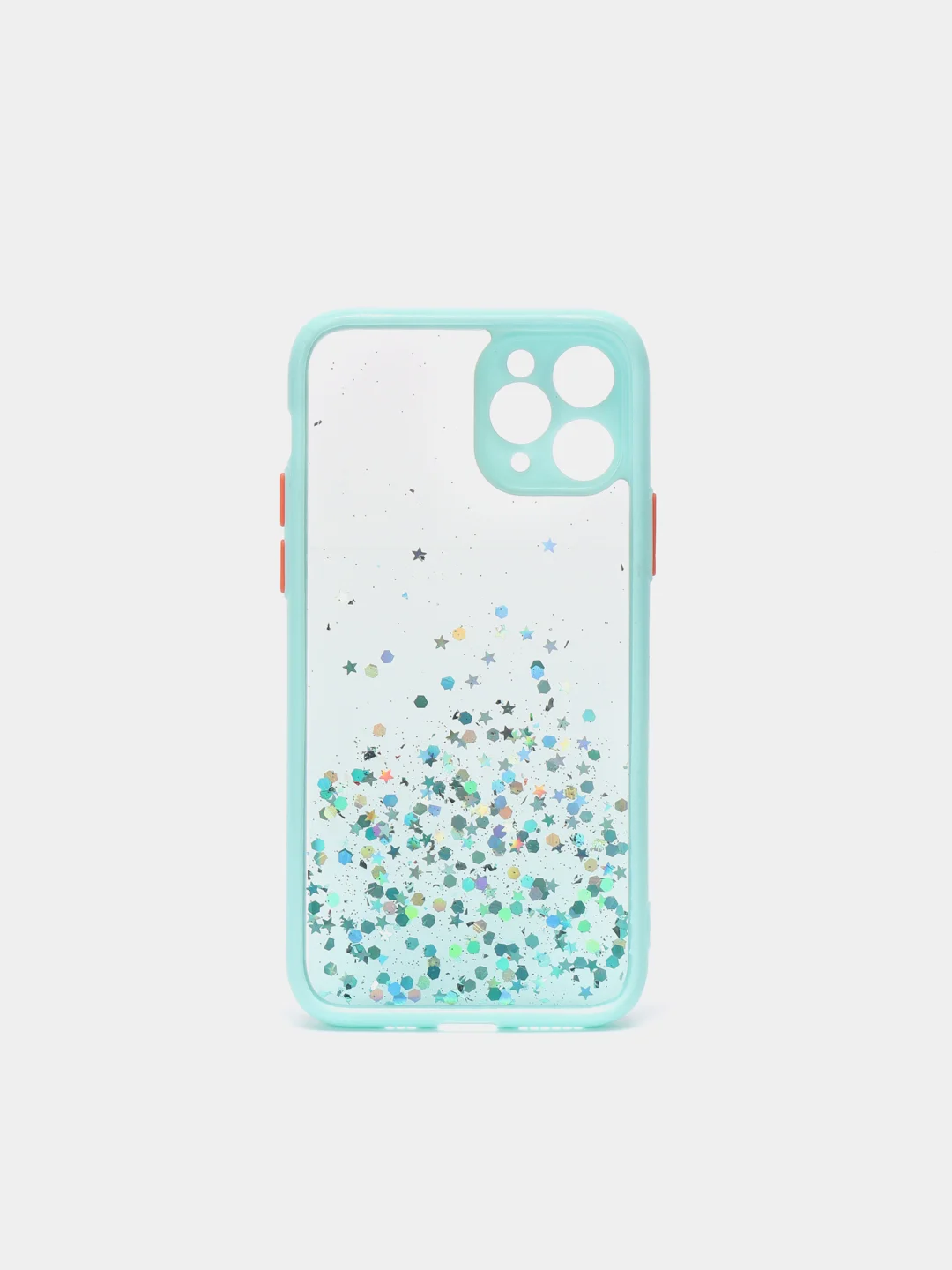 Бирюзовый чехол для iPhone 11 Pro с блестками, силиконовый