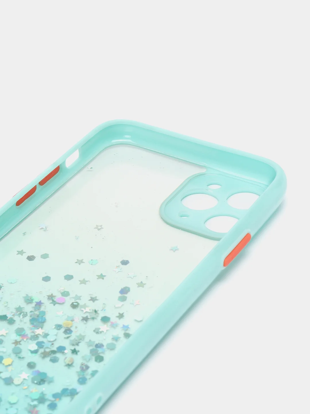 Бирюзовый чехол для iPhone 11 Pro с блестками, силиконовый