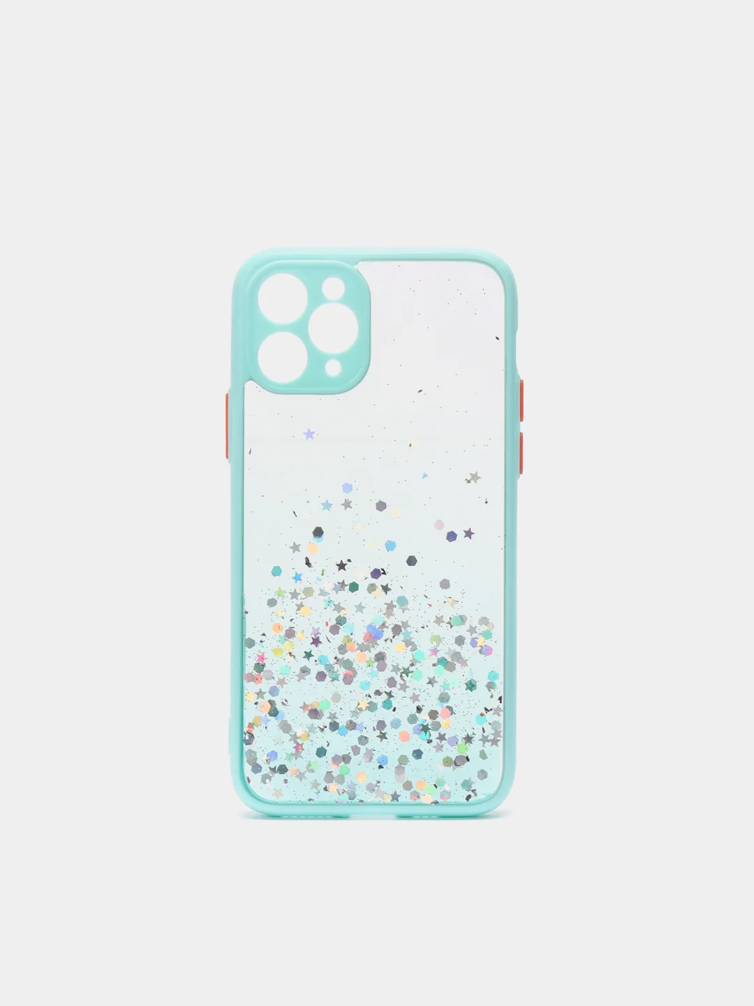 Бирюзовый чехол для iPhone 11 Pro с блестками, силиконовый