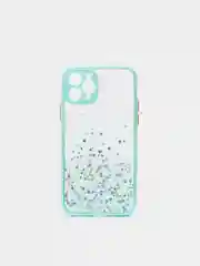 Бирюзовый чехол для iPhone 11 Pro с блестками, силиконовый