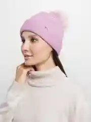 Коралловый меланж шапка женская, осень-зима