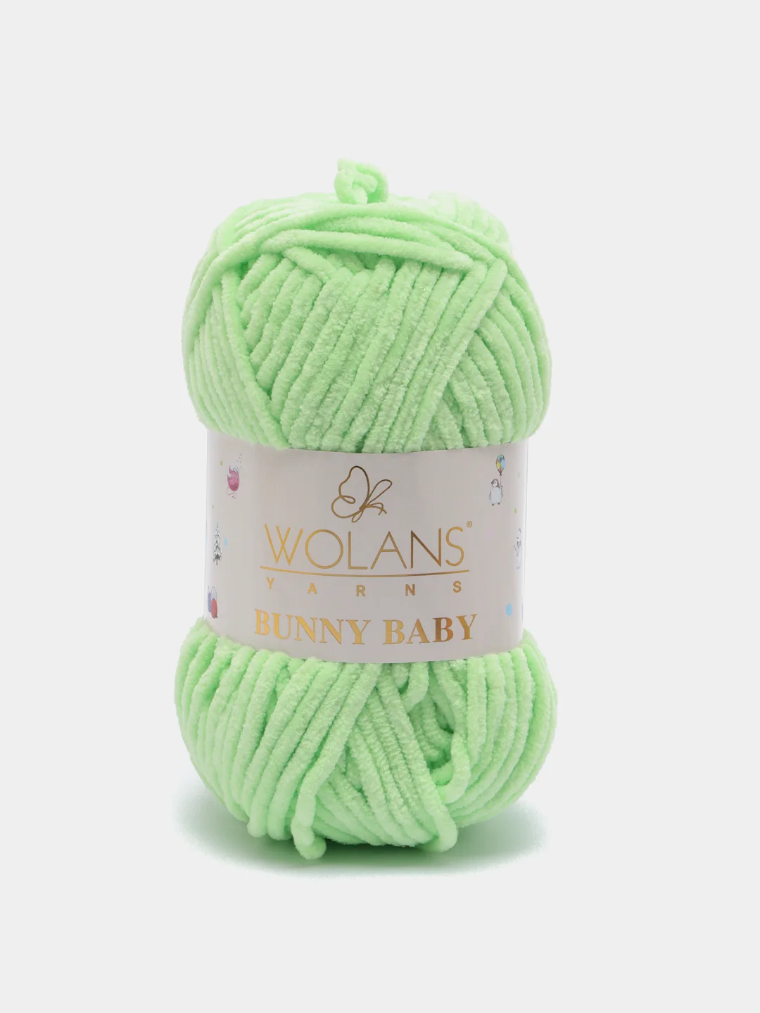 Салатовый плюшевая пряжа Bunny Baby, 100 г, 120 м