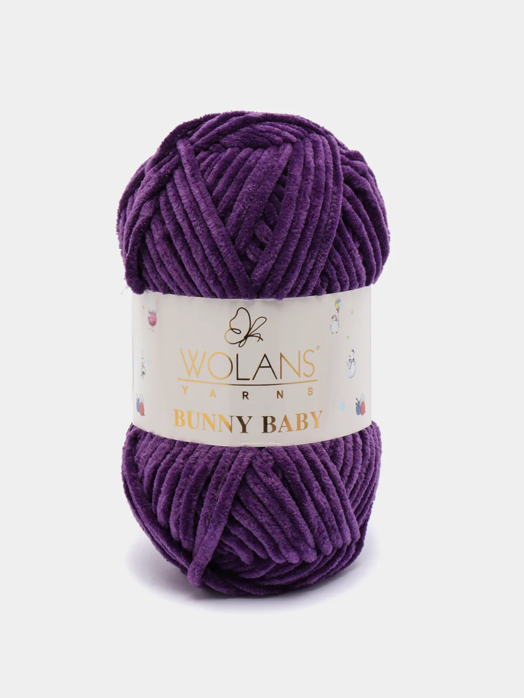 Фиолетовый плюшевая пряжа Bunny Baby, 100 г, 120 м