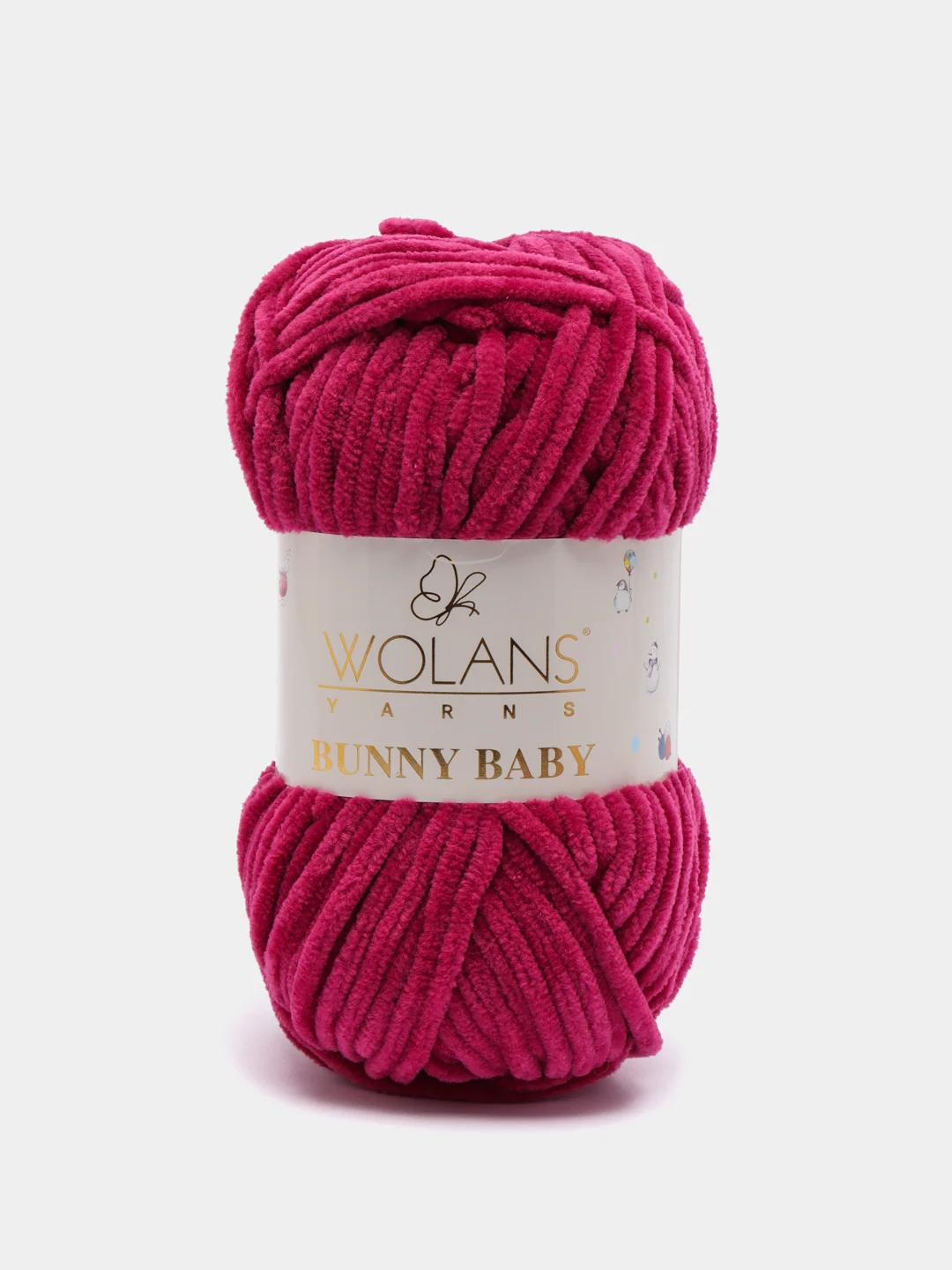 Фуксия плюшевая пряжа Bunny Baby, 100 г, 120 м