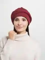 Бордовый шапка вязанная осень-зима, два цвета