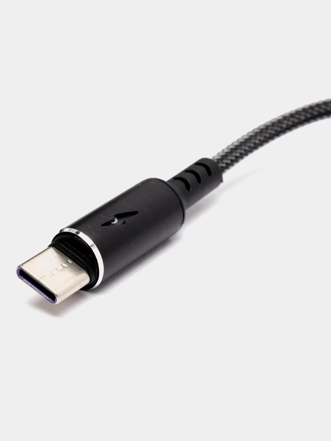 Черный кабель зарядный 1,2м плетеный на Type-C, Lightning для быстрой зарядки тайпси