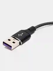 Черный кабель зарядный 1,2м плетеный на Type-C, Lightning для быстрой зарядки тайпси