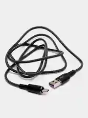Черный кабель зарядный 1,2м плетеный на Type-C, Lightning для быстрой зарядки тайпси