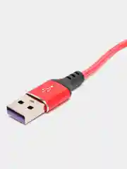 Красный кабель зарядный 1,2м плетеный на Type-C, Lightning для быстрой зарядки тайпси