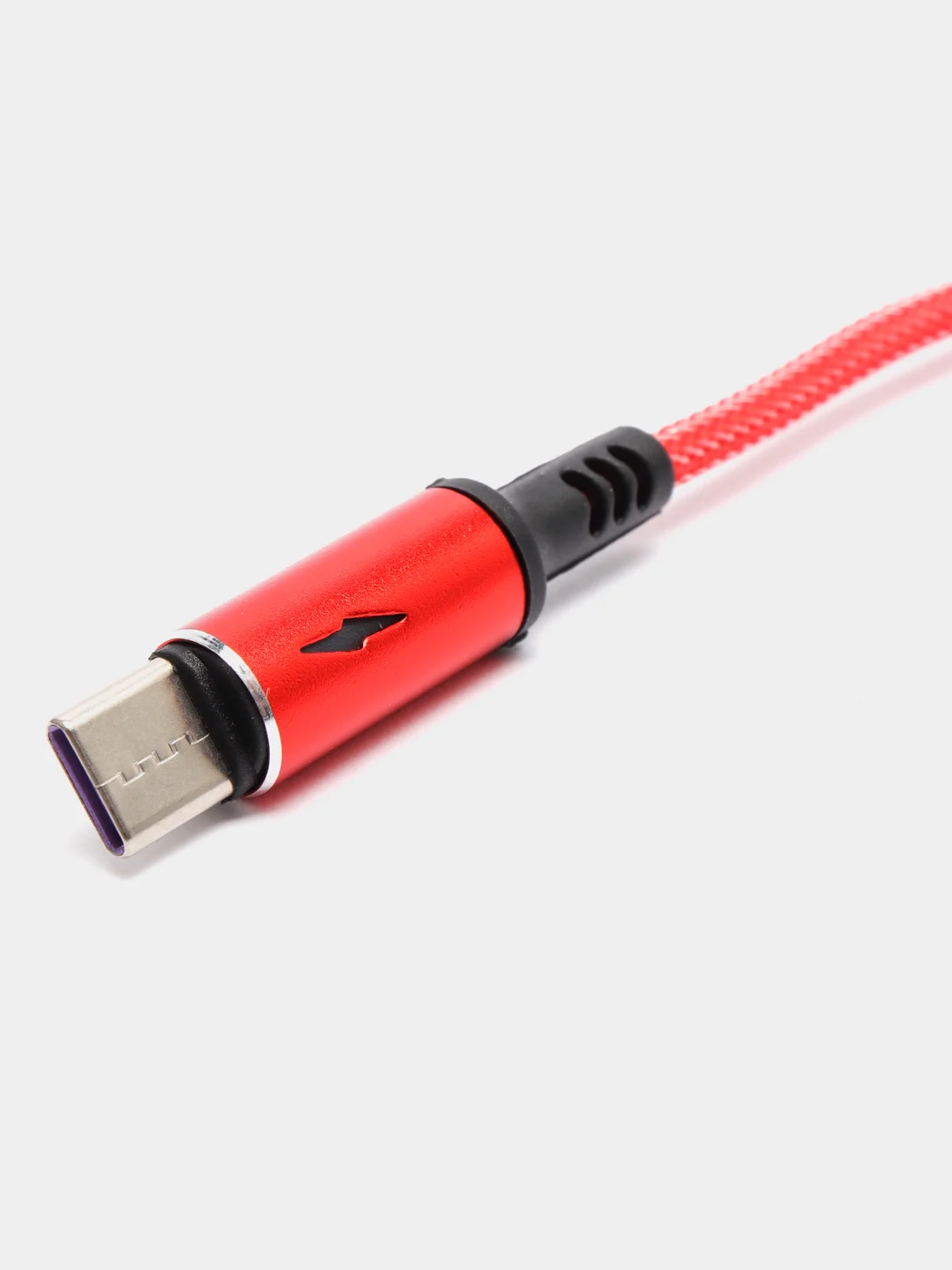 Красный кабель зарядный 1,2м плетеный на Type-C, Lightning для быстрой зарядки тайпси