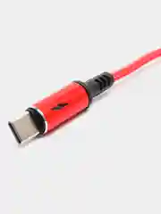 Красный кабель зарядный 1,2м плетеный на Type-C, Lightning для быстрой зарядки тайпси