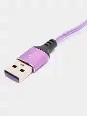 Фиолетовый кабель зарядный 1,2м плетеный на Type-C, Lightning для быстрой зарядки тайпси