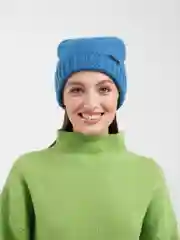 Хаки шапка женская вязаная