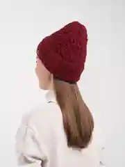 Бордовый шапка женская зимняя