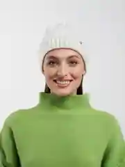 Тёмно-бирюзовый шапка женская вязаная