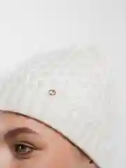 Тёмно-бирюзовый шапка женская вязаная