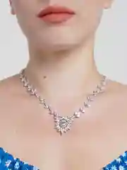 Свадебный комплект украшений: колье и серьги с цирконами / Набор на свадьбу