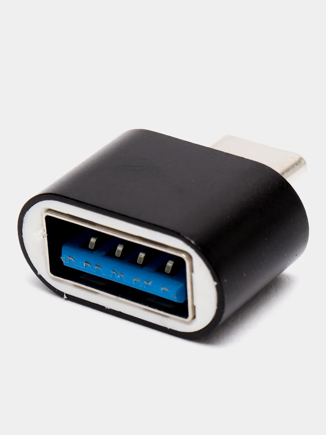 Черный otg переходник Type-C на USB, OTG, металлический корпус