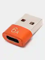 Оранжевый переходник Type-C для передчи данных, зарядка айфона type-c usb 3.0