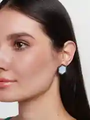 Голубой деревянные шестиугольники рамочки