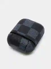 Синий меланж противоударный чехол для AirPods из PU кожи