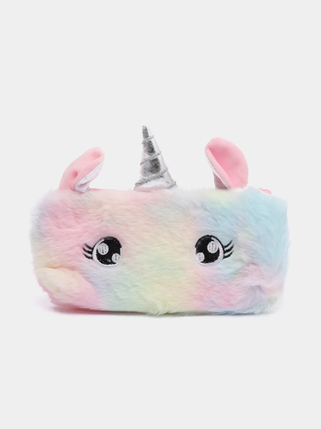 Розовый пушистый пенал для школы "Единорог" / Пенал для девочек Kawaii
