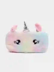 Розовый пушистый пенал для школы "Единорог" / Пенал для девочек Kawaii