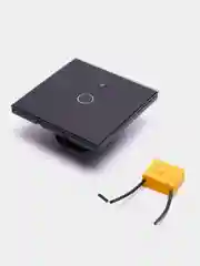 Черный умный выключатель, с Алисой и Марусей, сенсорный, с Wi-Fi