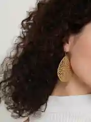 Золотой серьги-паутинка ажурные