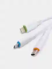 Белый кабель для зарядки Type-c, Micro USB, Lightning USB, 3 в 1