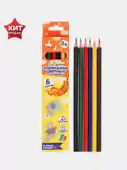 Карандаши 6, 12, 24 цветов Calligrata, заточенные, шестигранные, пластиковые