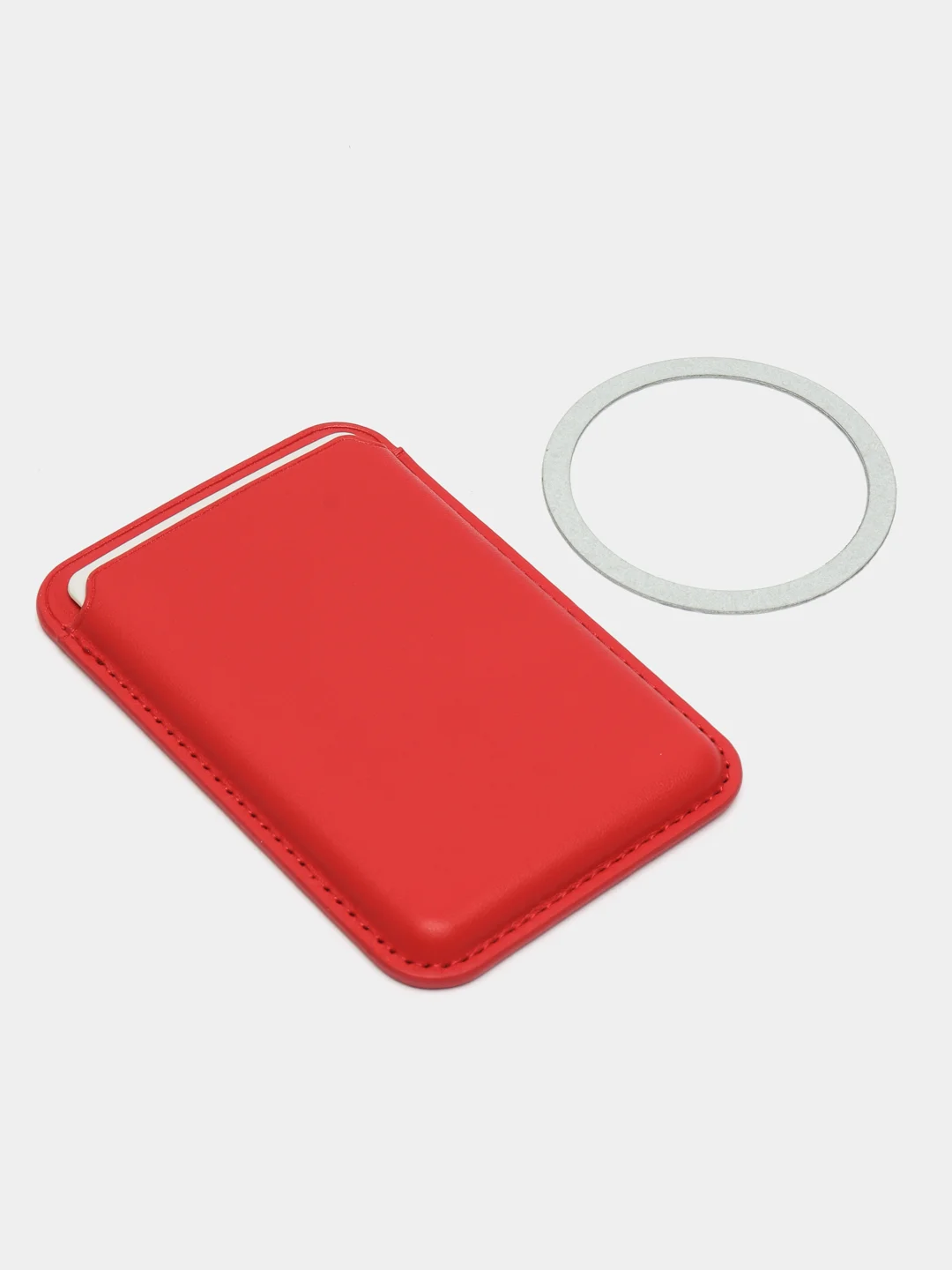 Красный чехол-бумажник из эко-кожи с поддержкой MagSafe для телефона