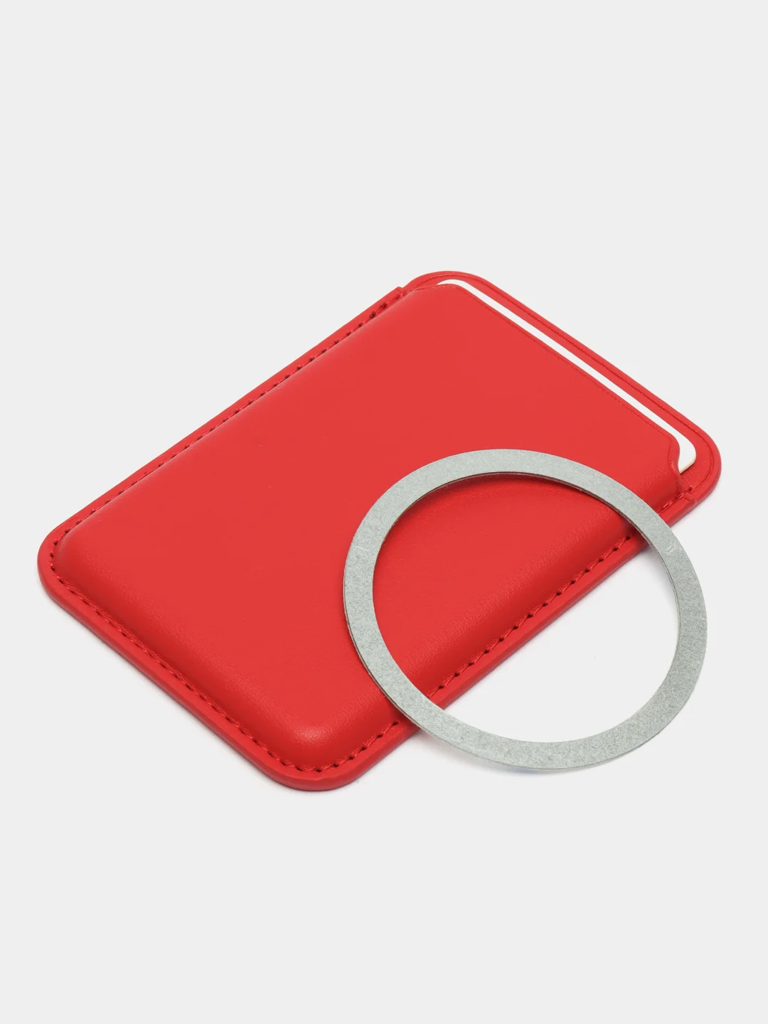 Красный чехол-бумажник из эко-кожи с поддержкой MagSafe для телефона