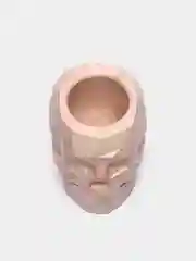 Бежевый кашпо-подсвечник из гипса "Череп"