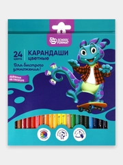Карандаши Schoolformat "Умный Динозавр" цветные шестигранные