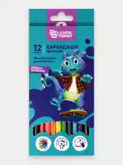 Карандаши Schoolformat "Умный Динозавр" цветные шестигранные