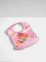Розовый нагрудник с пластиковым съемным карманом