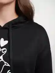 Черный толстовка женская с капюшоном