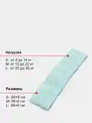 Бирюзовый фитнес резинка тканевая, лента эспандер для фитнеса