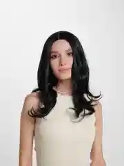 Черный парик длинный с крупными локонами, парик брюнетки